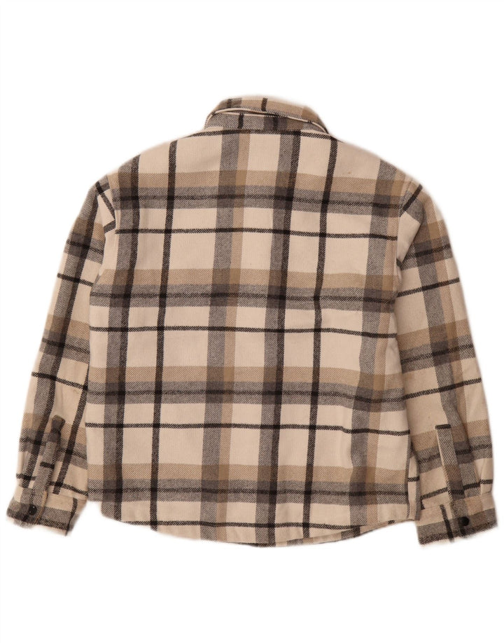 Zara Chemise en flanelle Lumberjack pour garçon 11-12 ans Beige à carreaux Polyester