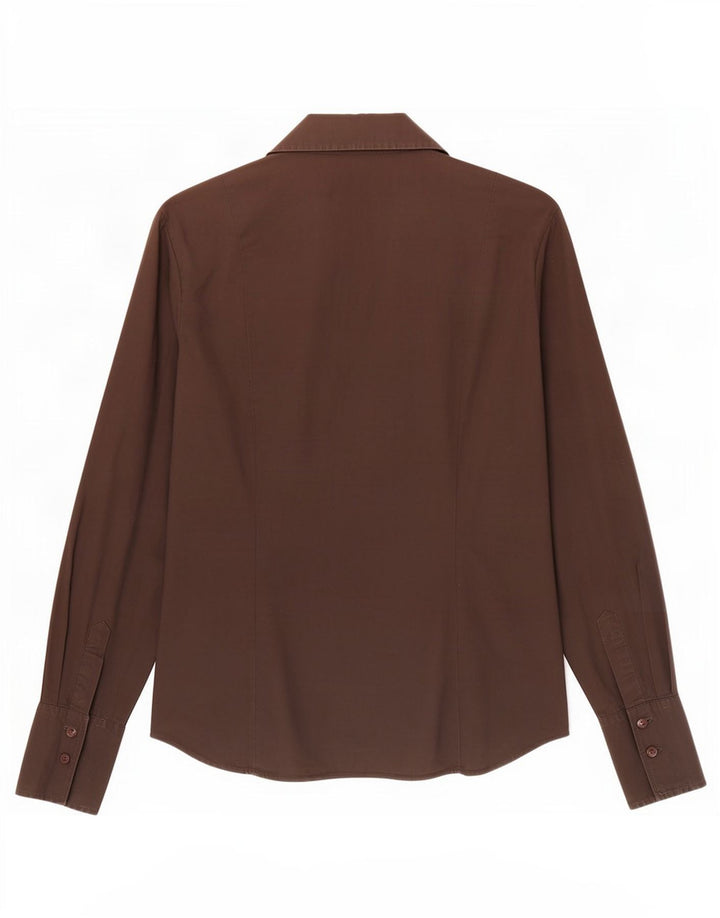 Benetton Chemise Pull Femme UK 14 Marron Moyen