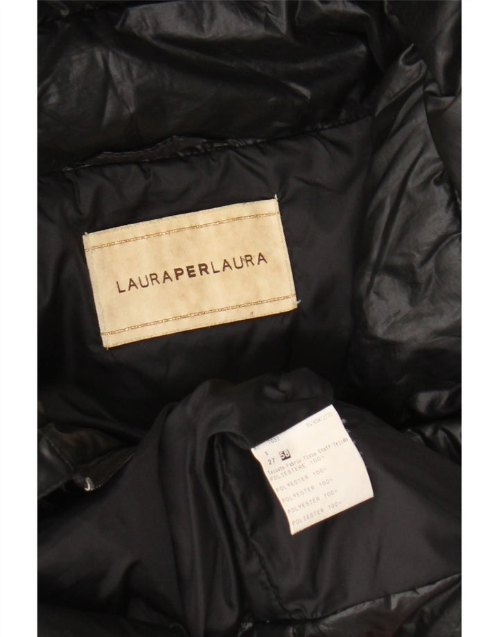 VINTAGE Womens Padded Coat IT 58 4XL Black Polyester