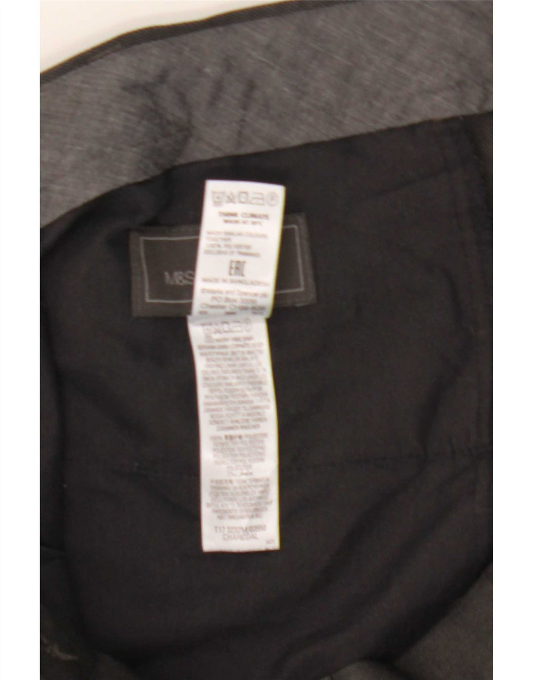 Marks & Spencer Pantalon décontracté coupe classique pour homme W38 L33 Gris Polyester
