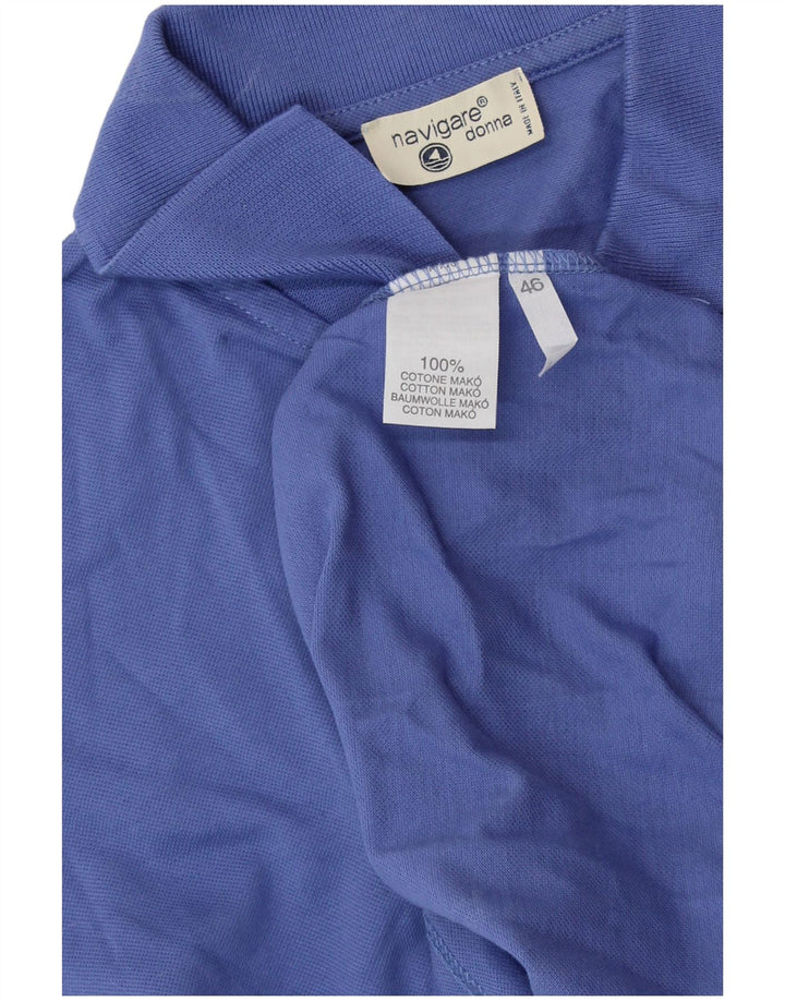 NAVIGARE Polo Femme IT 46 Large Bleu Coton