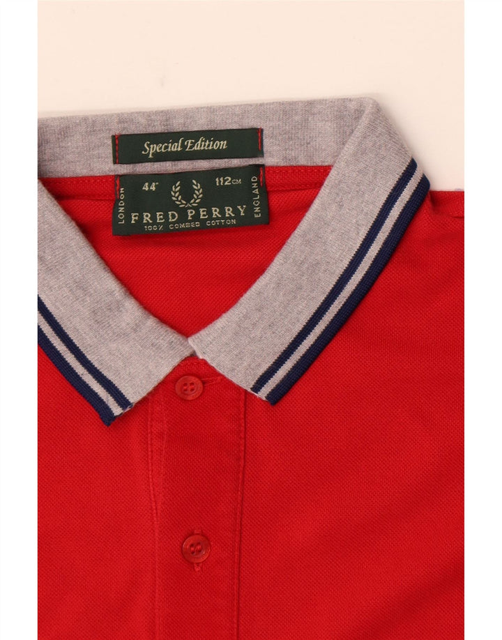 Fred Perry Polo Rugby Homme Rouge Moyen Coton