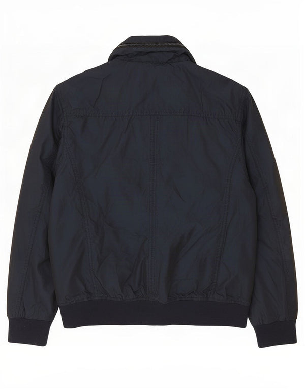 Zara Veste Bomber Homme UK 40 Large Bleu Marine Polyester