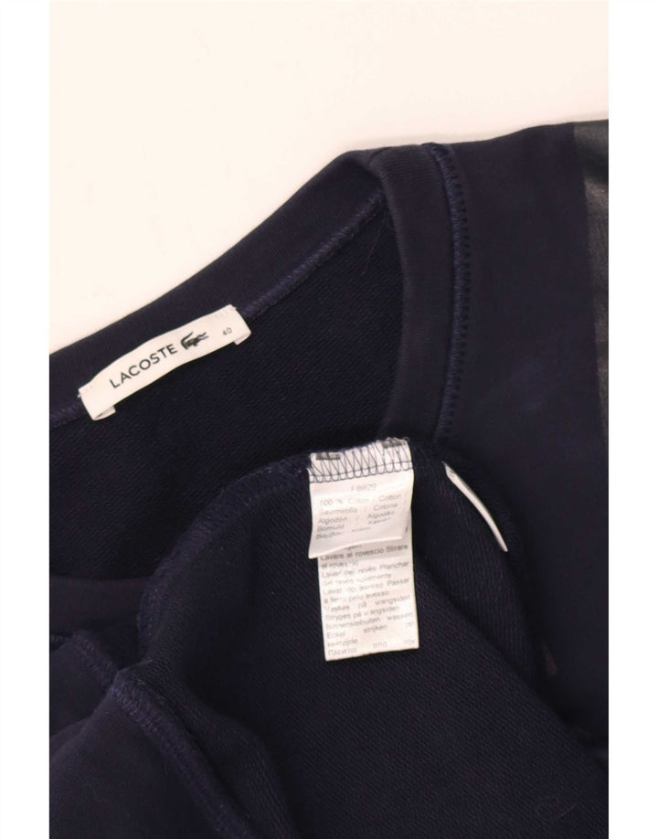 Lacoste Womens Graphic Sweatshirt Jumper Taille 40 Coton Bleu Marine Moyen
