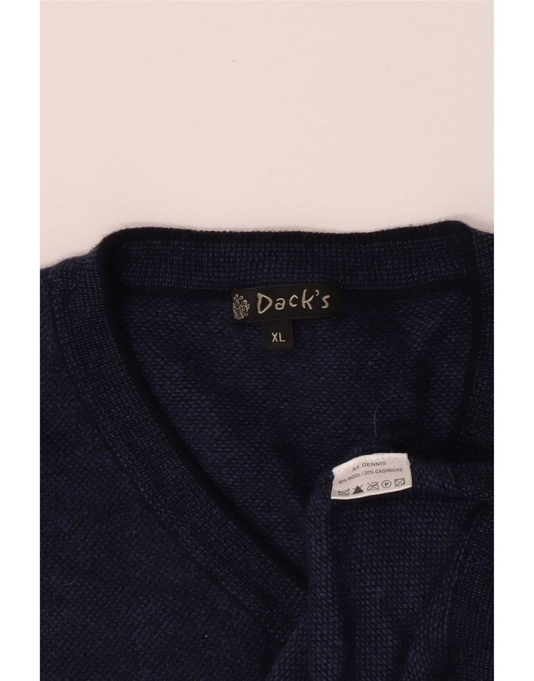 Dack's Pull Col V Homme XL Bleu Marine Laine