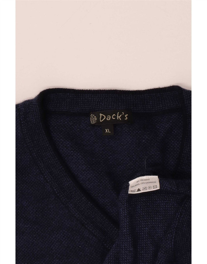 Dack's Pull Col V Homme XL Bleu Marine Laine