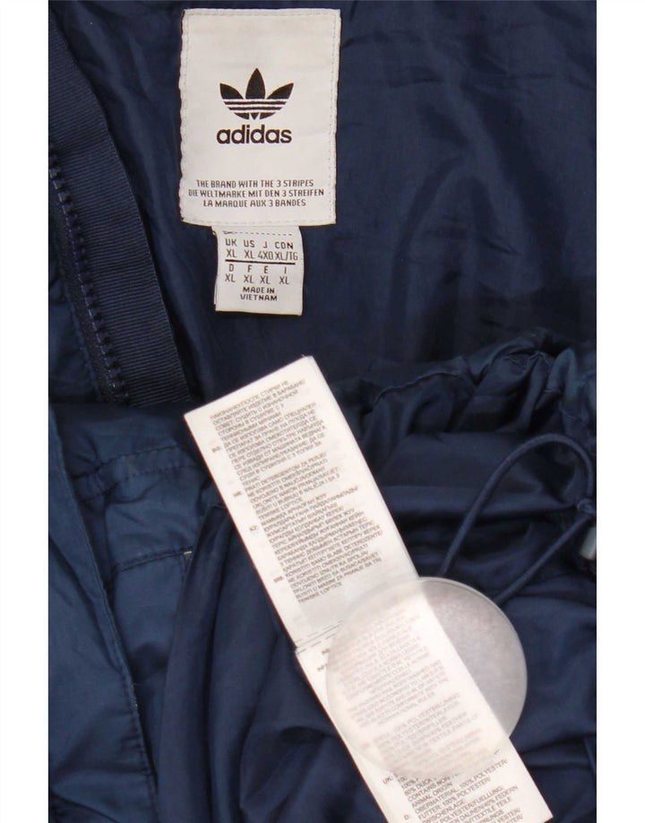 Adidas Veste rembourrée pour homme UK 42 XL Bleu marine Polyester