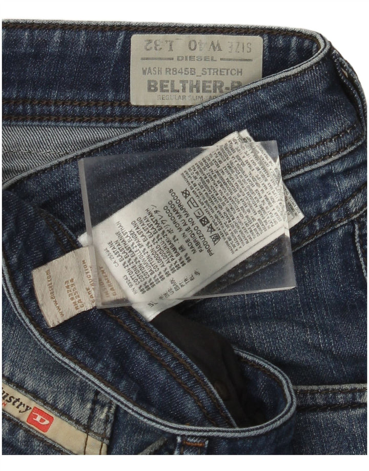 DIESEL Jean Homme Belther Regular Slim Fuselé W40 L32 Bleu Coton