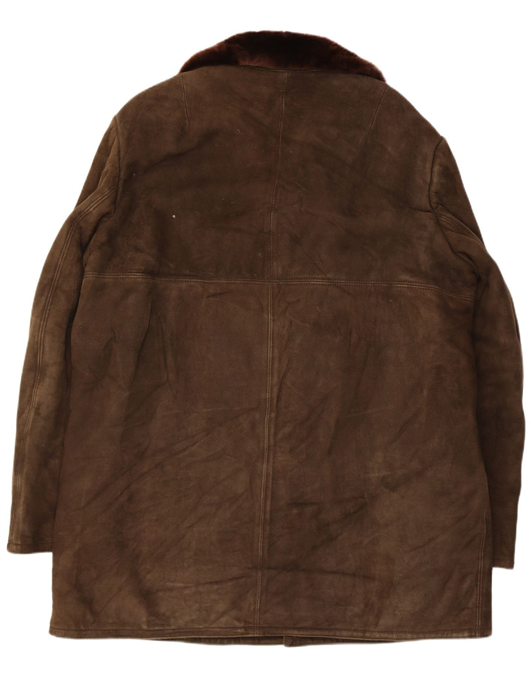 veste en peau de mouton homme vintage UK 42 XL Cuir Marron