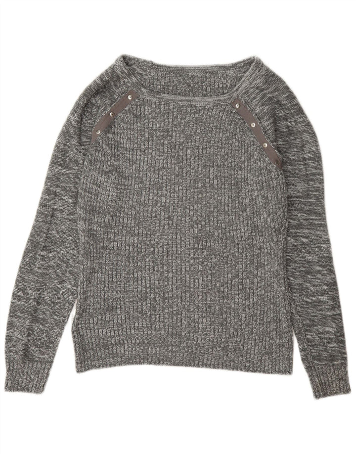 Guess Pull col bateau pour femme UK 14 Gris moyen moucheté