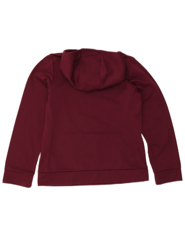 Nike Girls Dri Fit Graphic Hoodie Jumper 13-14 Years XL Burgundy Polyester