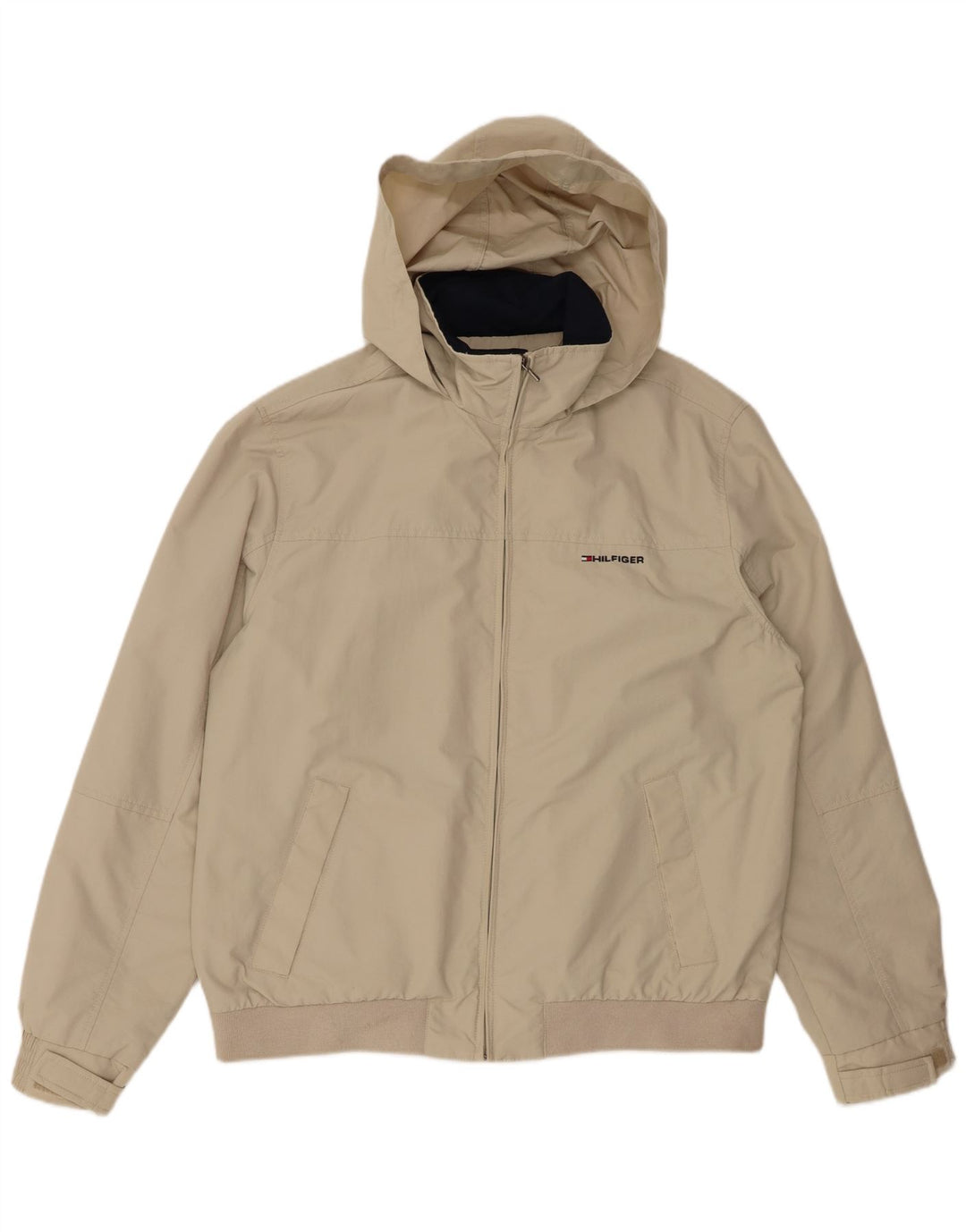 Tommy Hilfiger Veste bomber à capuche pour homme UK 42 XL Nylon beige