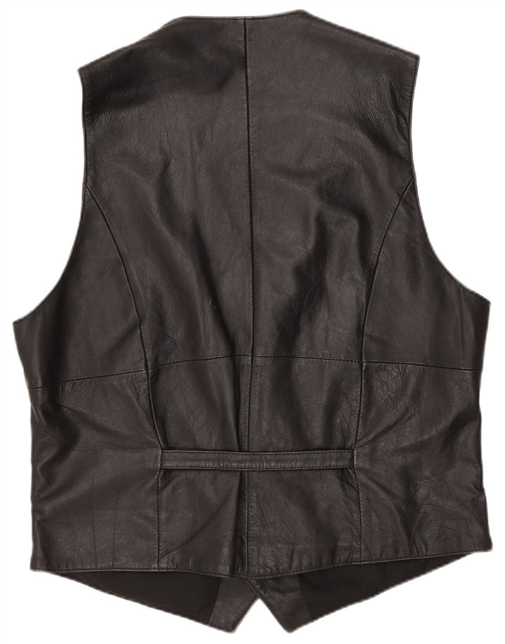 Hide Society Gilet en cuir pour homme EU 48 Cuir noir moyen