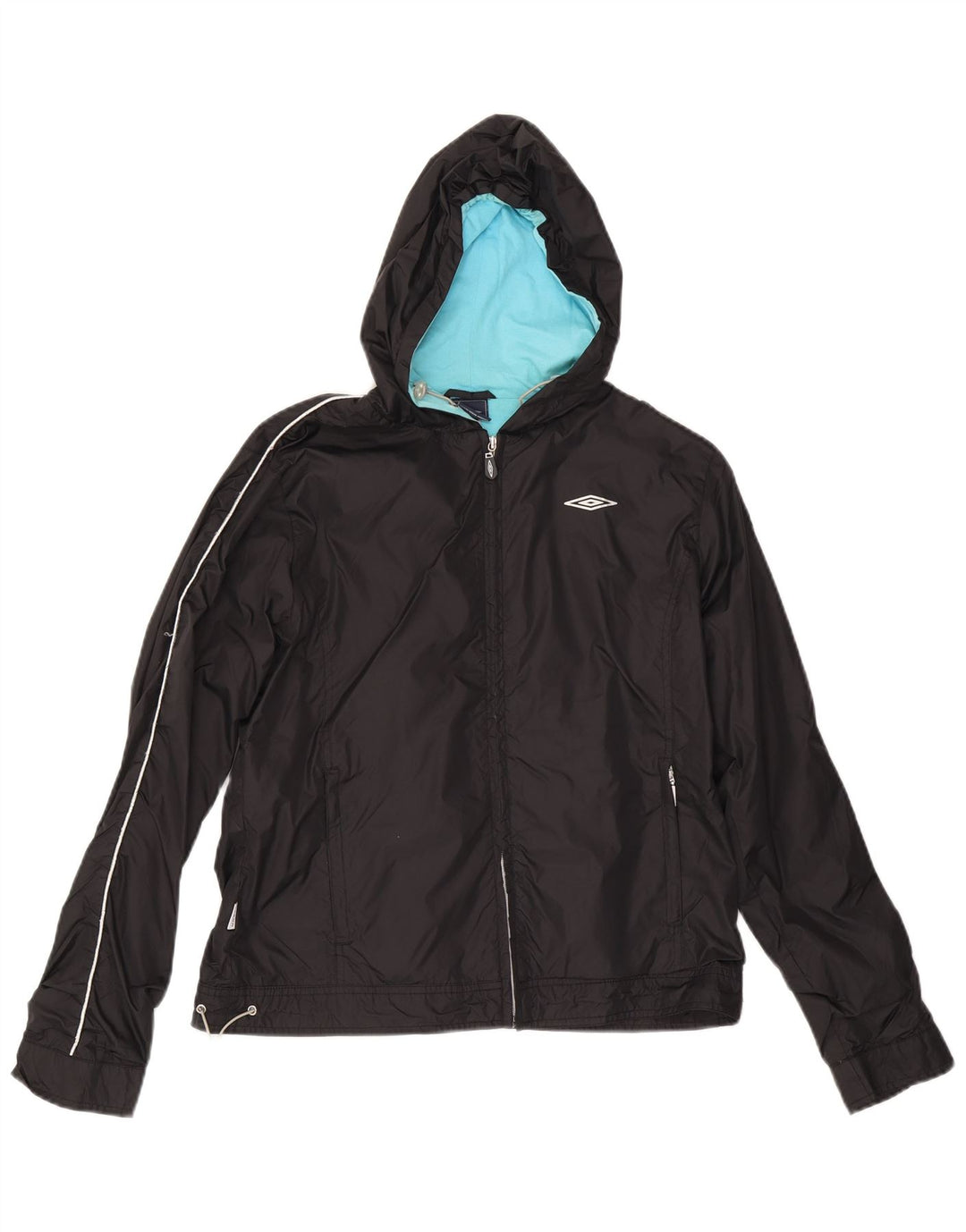 Umbro Veste coupe-vent à capuche pour femme UK 14 Medium Noir Polyester