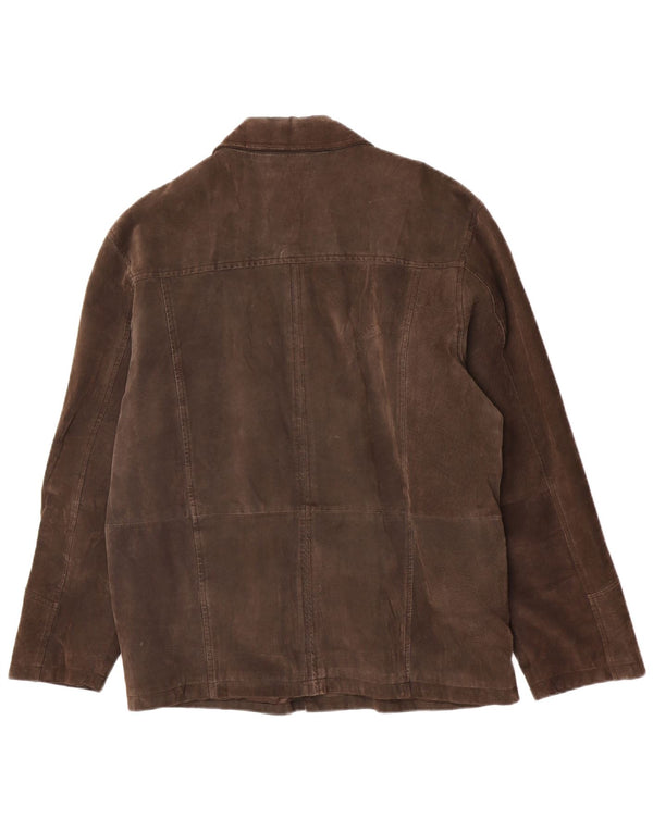 veste en daim homme vintage UK 40 grand cuir marron