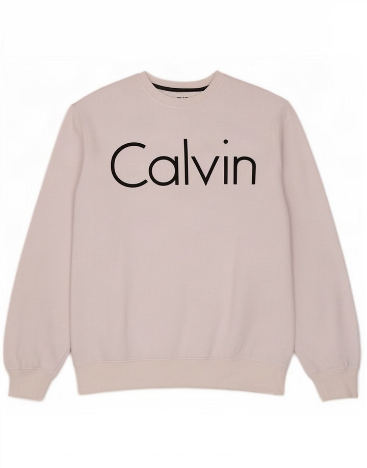 Calvin Klein Sweat-shirt graphique pour homme en coton blanc moyen