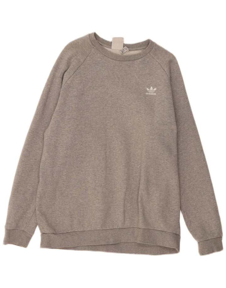 ADIDAS Sweat-shirt pour hommes en coton moucheté grand gris