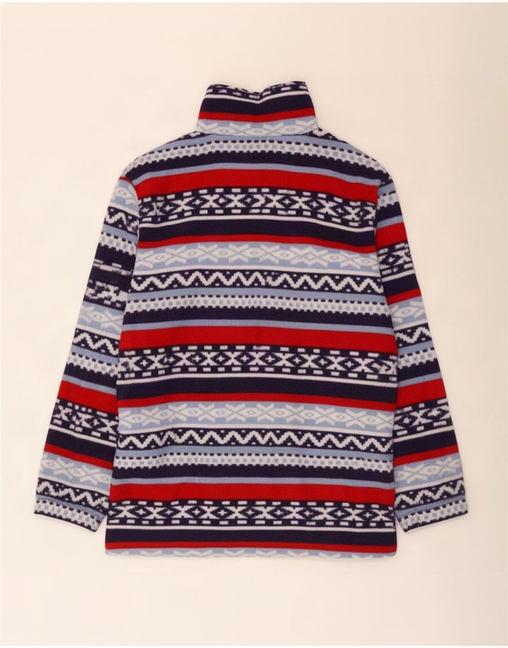 veste polaire homme vintage UK 40 grand polyester géométrique multicolore