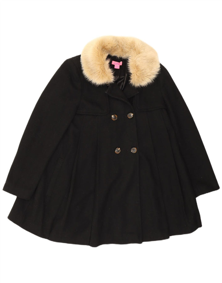 Monsoon Manteau Princesse Femme UK 12 Laine Noir Moyen