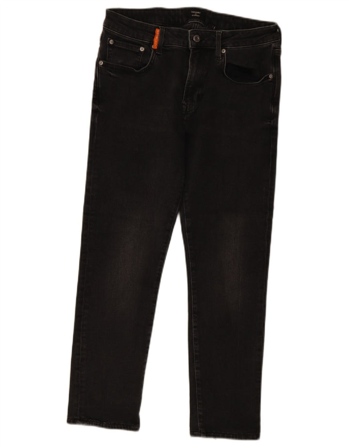 Superdry Jean Crop Slim W32 L25 Femme Gris Coton
