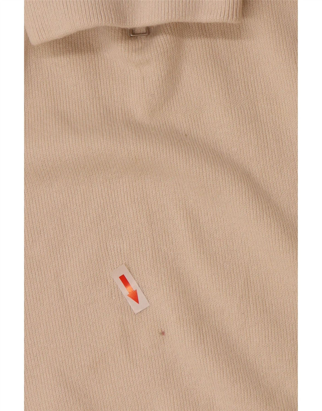 Zara Pull à col zippé pour homme Large en coton blanc cassé