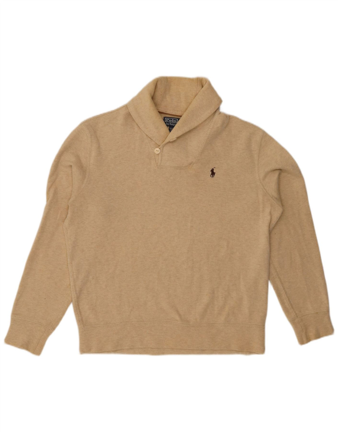 POLO RALPH LAUREN Pull Col Châle Homme Beige Moyen Moucheté