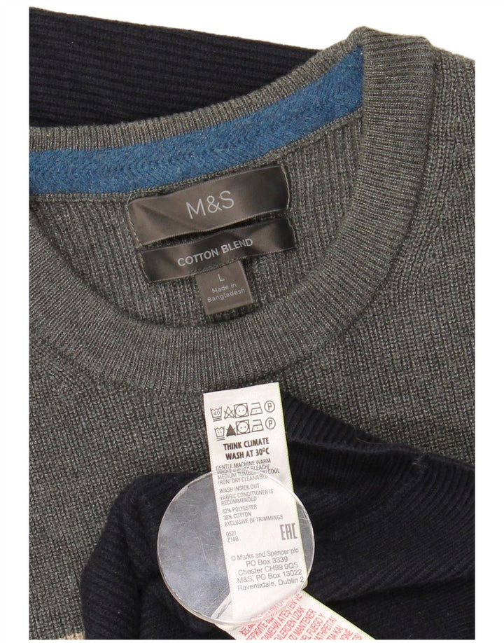 Marks & Spencer Pull ras du cou pour homme, grand, multicolore
