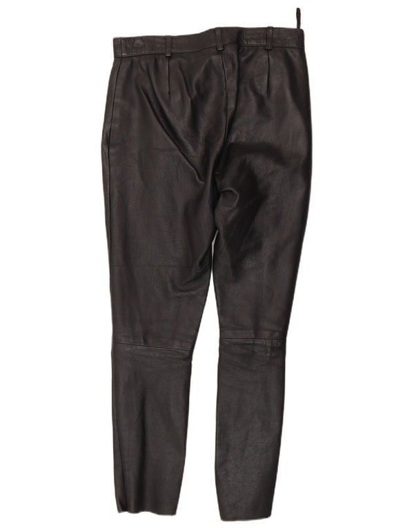 Sasha Pantalon en cuir slim pour femme UK 12 Medium W30 L26 Noir