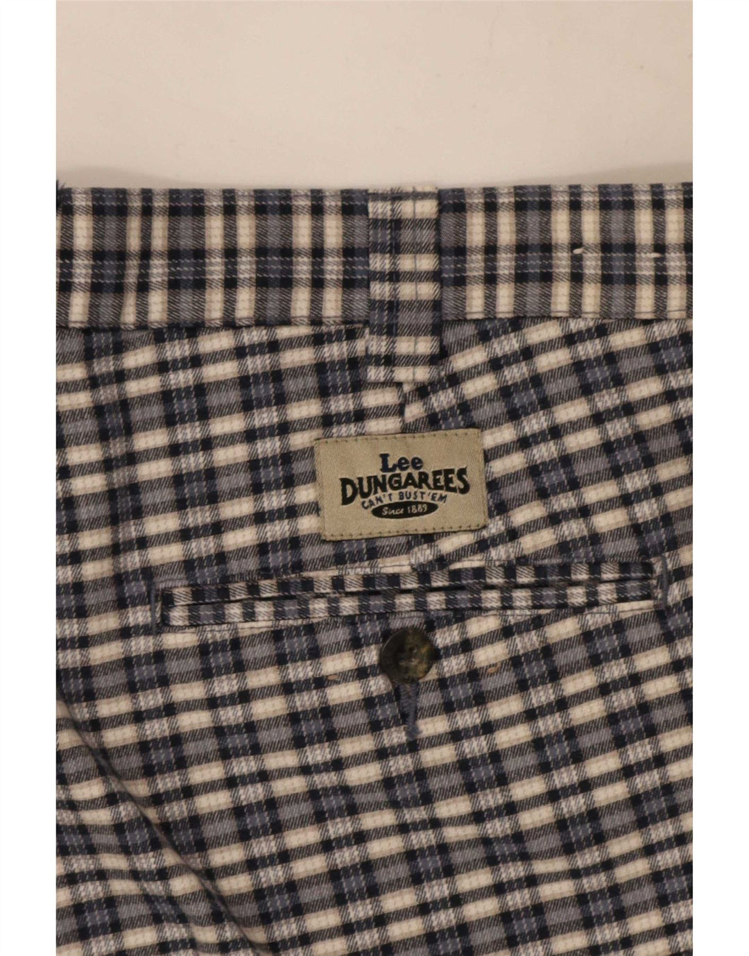Lee Salopette Chino Short W30 Homme Bleu Moyen à Carreaux