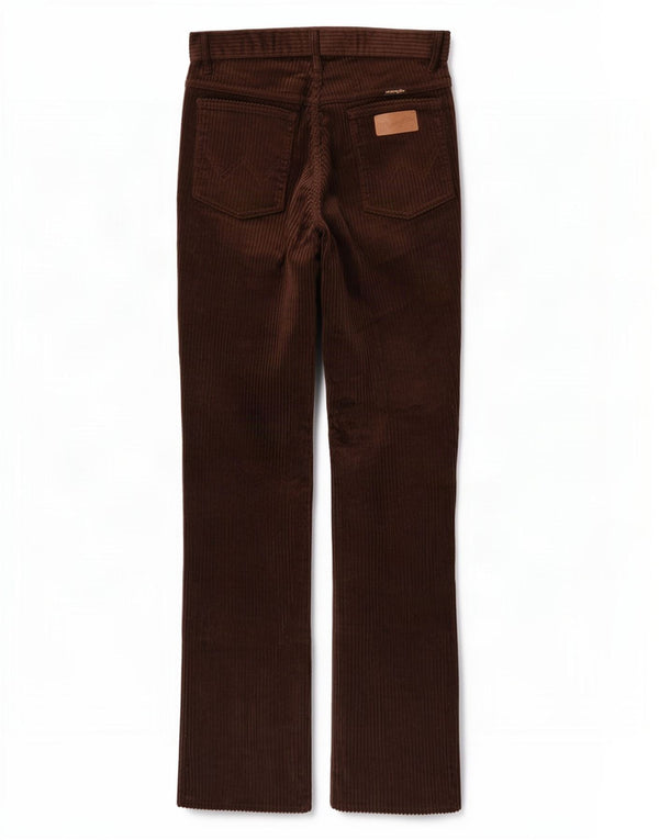 Wrangler Pantalon droit en velours côtelé pour femme W34 L36 Marron Coton