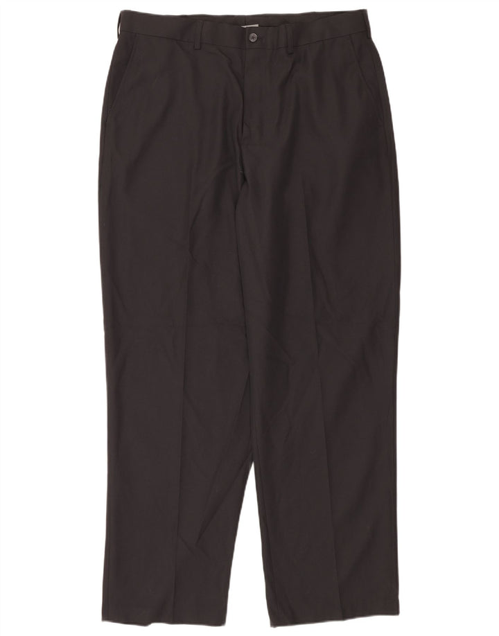 Izod Pantalon décontracté droit pour homme W36 L32 Noir Polyester