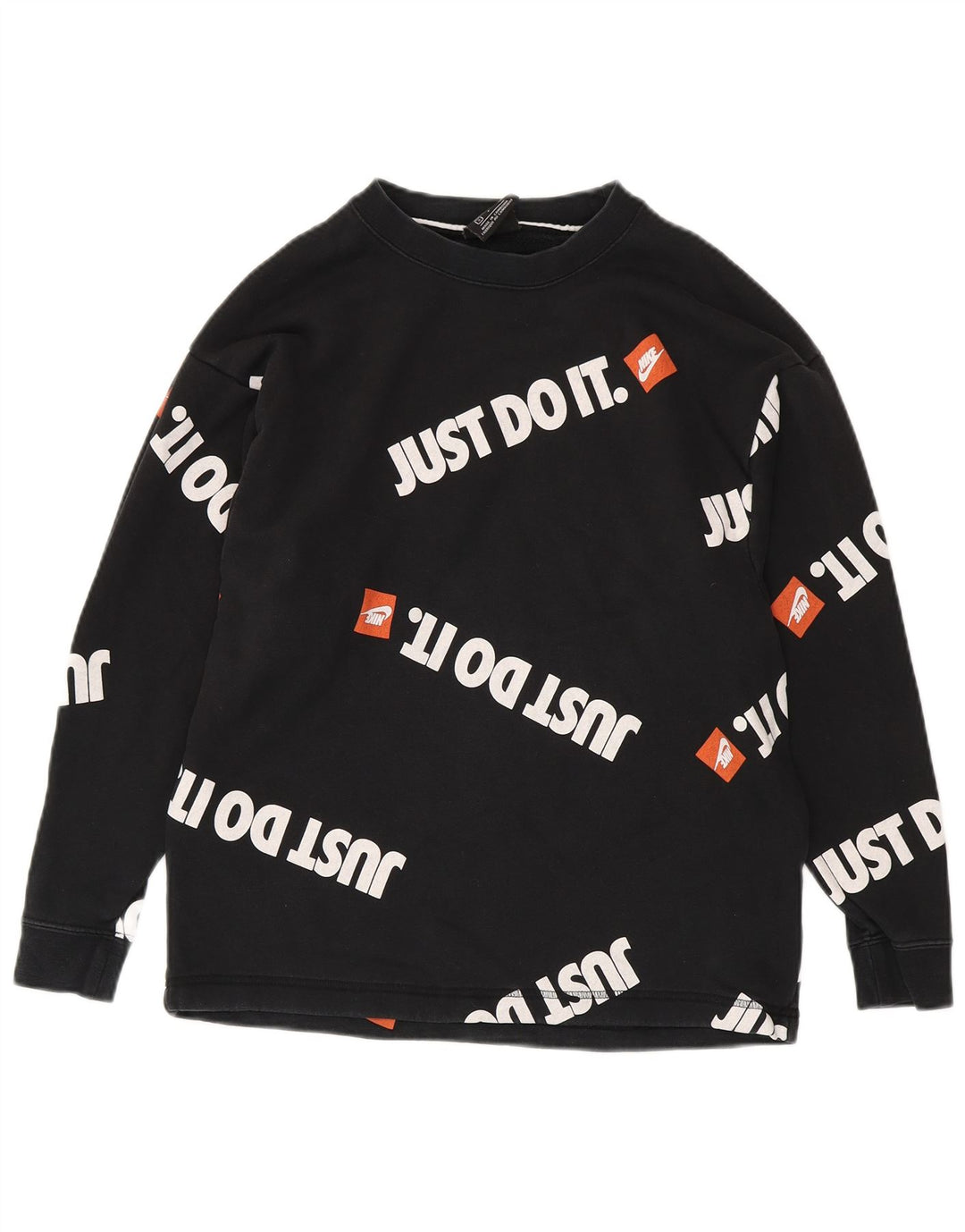 NIKE Sweat-shirt graphique pour hommes Petit coton noir