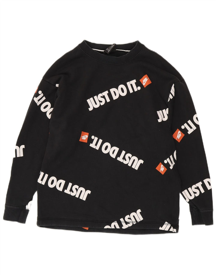 NIKE Sweat-shirt graphique pour hommes Petit coton noir
