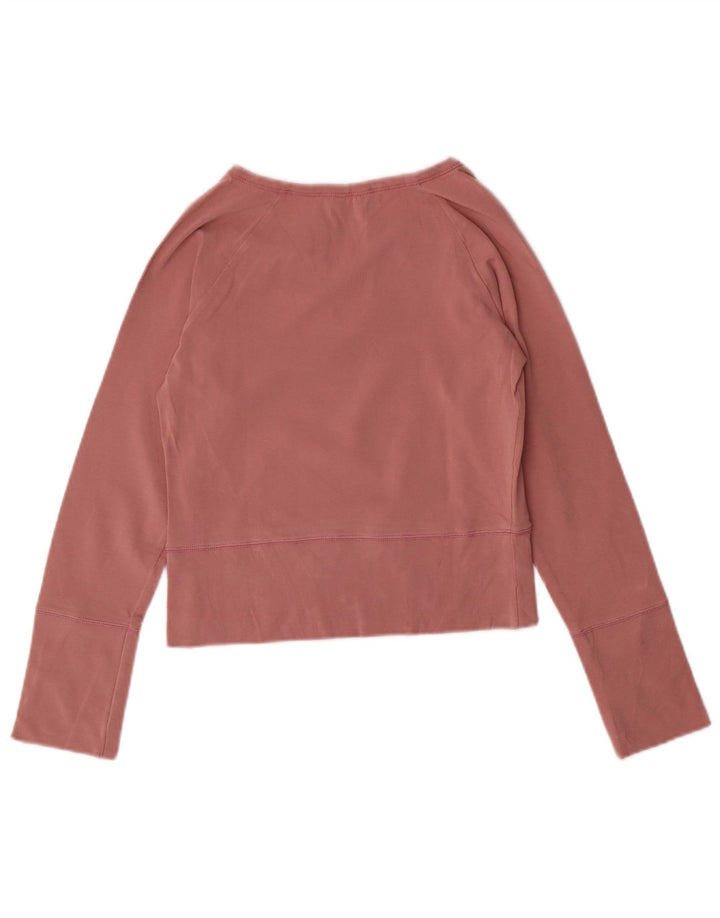 GUESS Haut court à manches longues pour femme UK 12 Coton rose moyen
