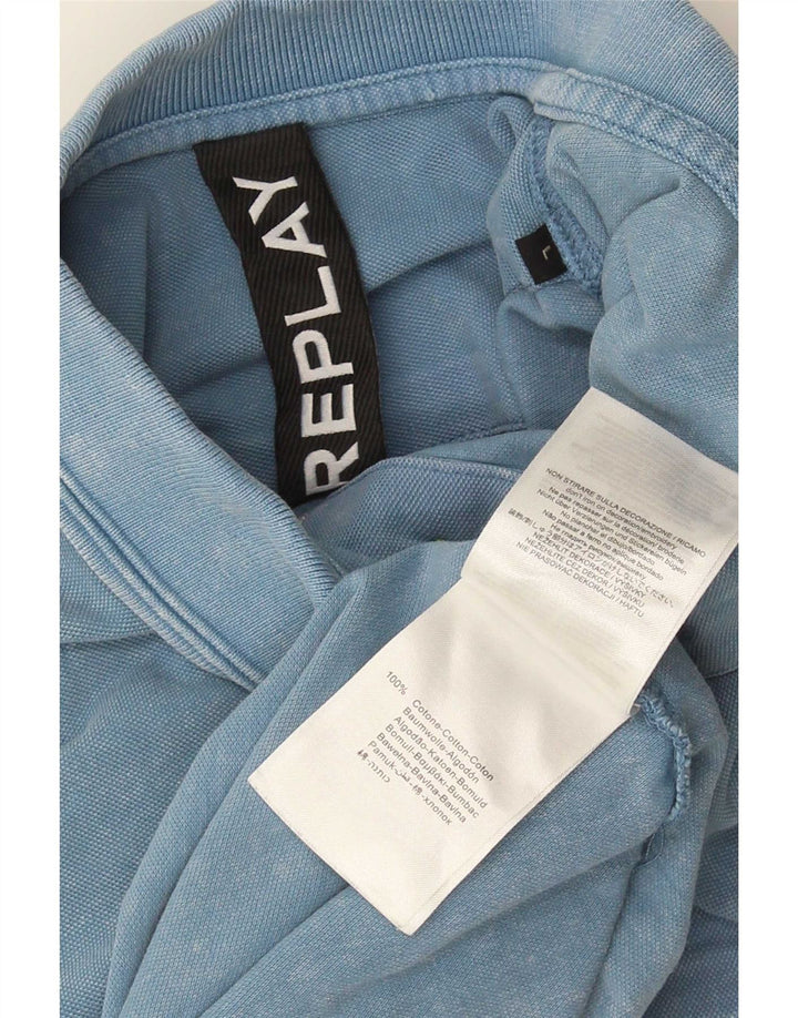 Replay Polo Homme Grand Bleu Coton