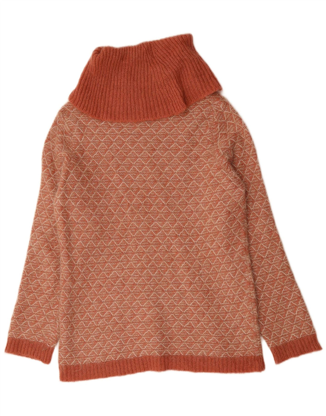 Madeleine Pull col roulé pour femme UK 14 Rose moyen géométrique