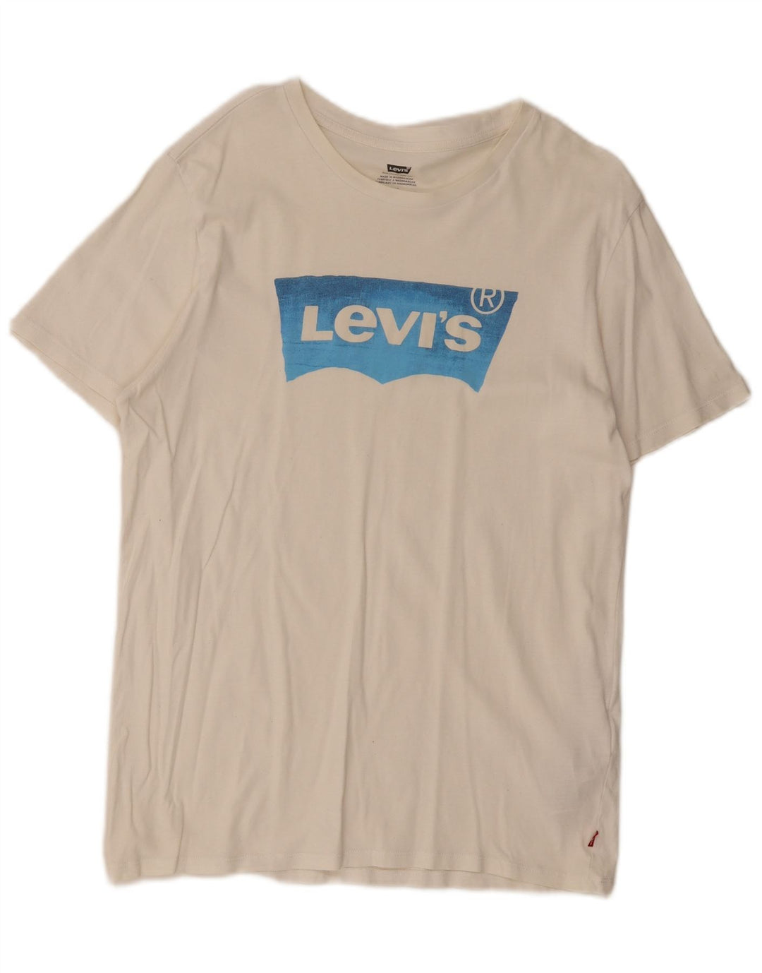 Levi's T-Shirt Graphique Homme Blanc Large Coton