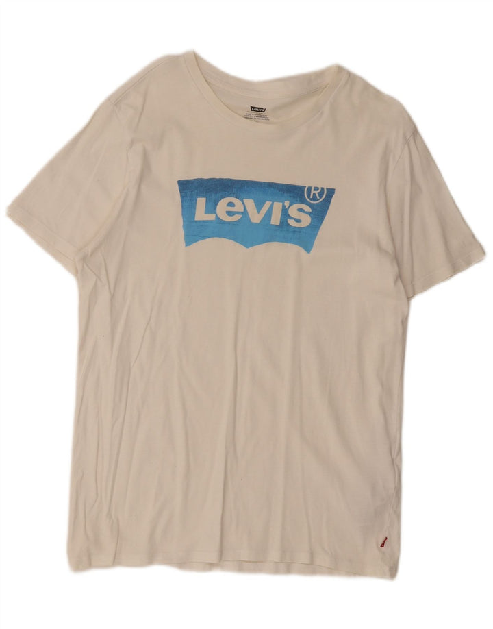Levi's T-Shirt Graphique Homme Blanc Large Coton