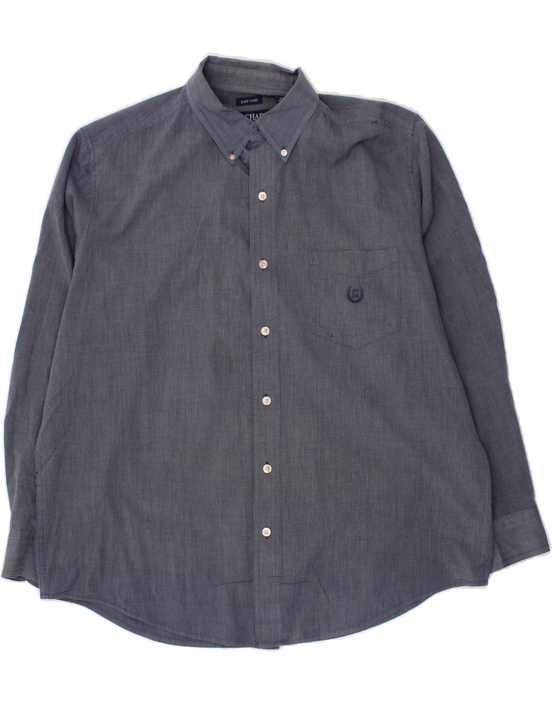CHAPS Mens Shirt Large Navy Blue Cotton Vintage Chaps and Second-Hand Chaps from Messina Hembry 
