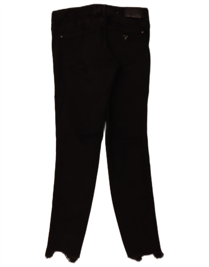 GUESS Jean skinny taille moyenne pour femme W28 L28 en coton noir