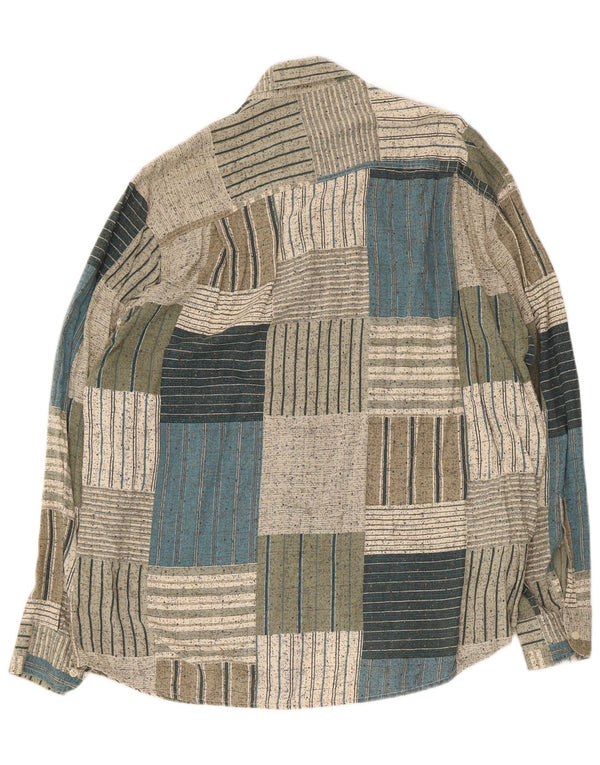 Azzurra Chemise Homme Large Vert Patchwork Coton