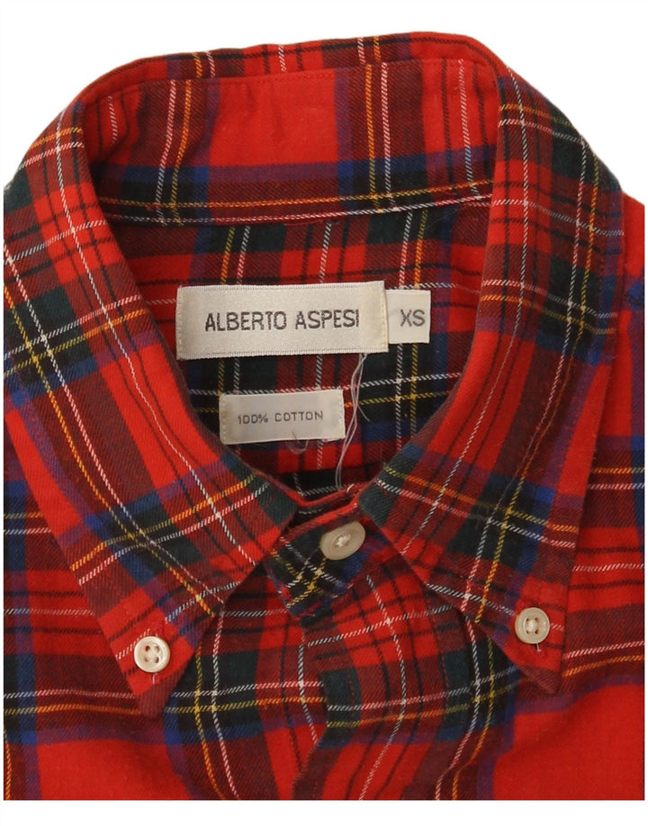 Alberto Aspesi Chemise En Flanelle XS Rouge À Carreaux Coton