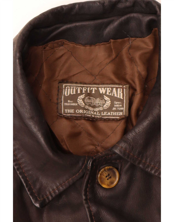 Vintage Veste en cuir pour homme UK 38 Medium Noir