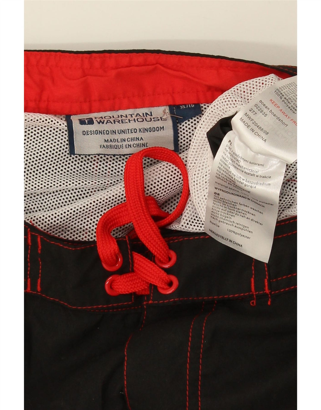Mountain Warehouse Short de Bain Cargo Homme XL Noir Polyester