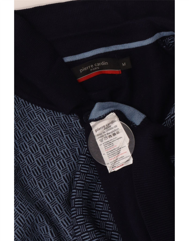 Pierre Cardin Chemise en tricot à manches courtes pour homme Bleu marine moyen géométrique