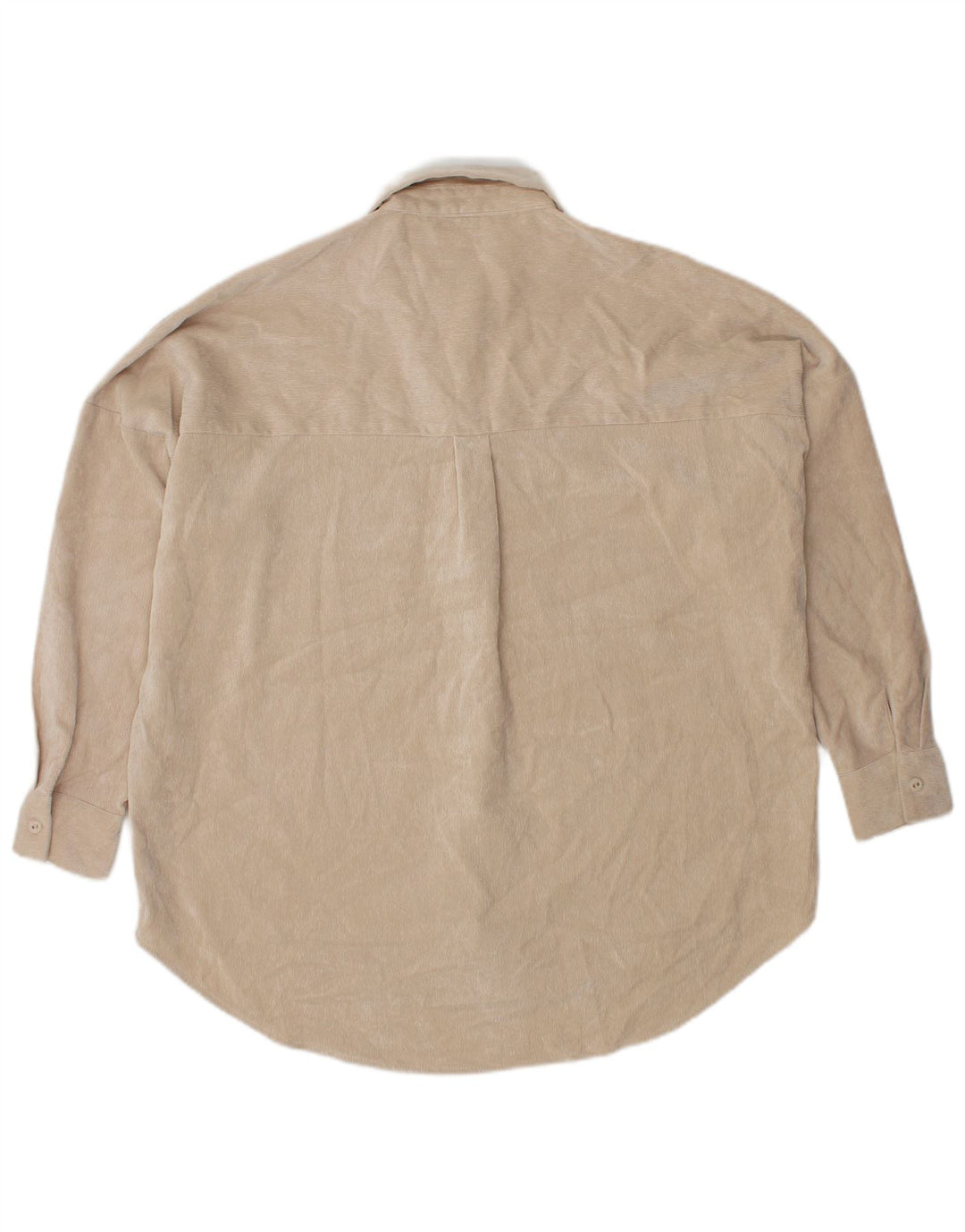 Zara Femme Chemise Oversize En Velours UK 6 XS Beige Polyester