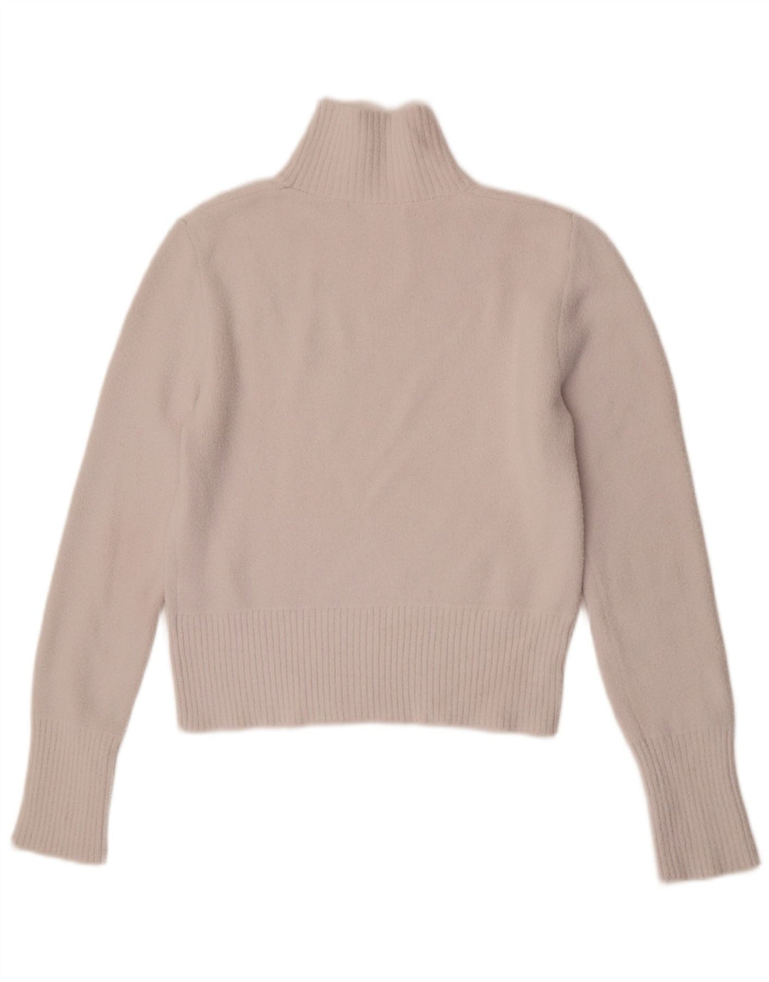 Zara Pull court à col roulé pour femme UK 12 en nylon blanc moyen