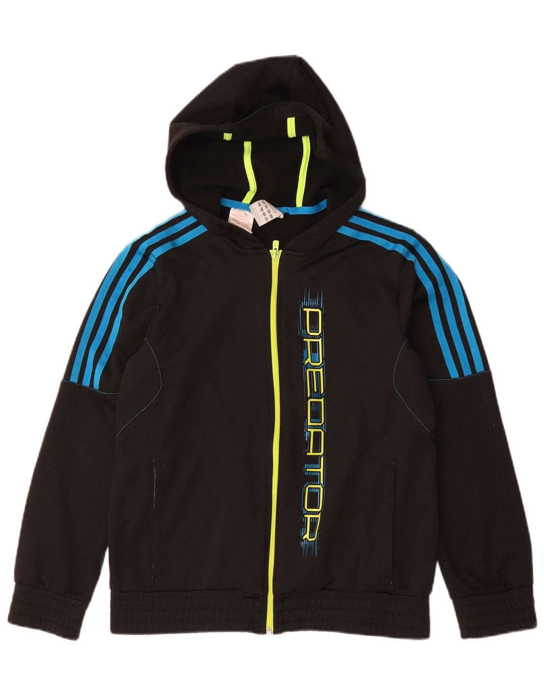 Adidas Pull à capuche zippé Predator Graphic pour garçon 13-14 ans Noir Polyester