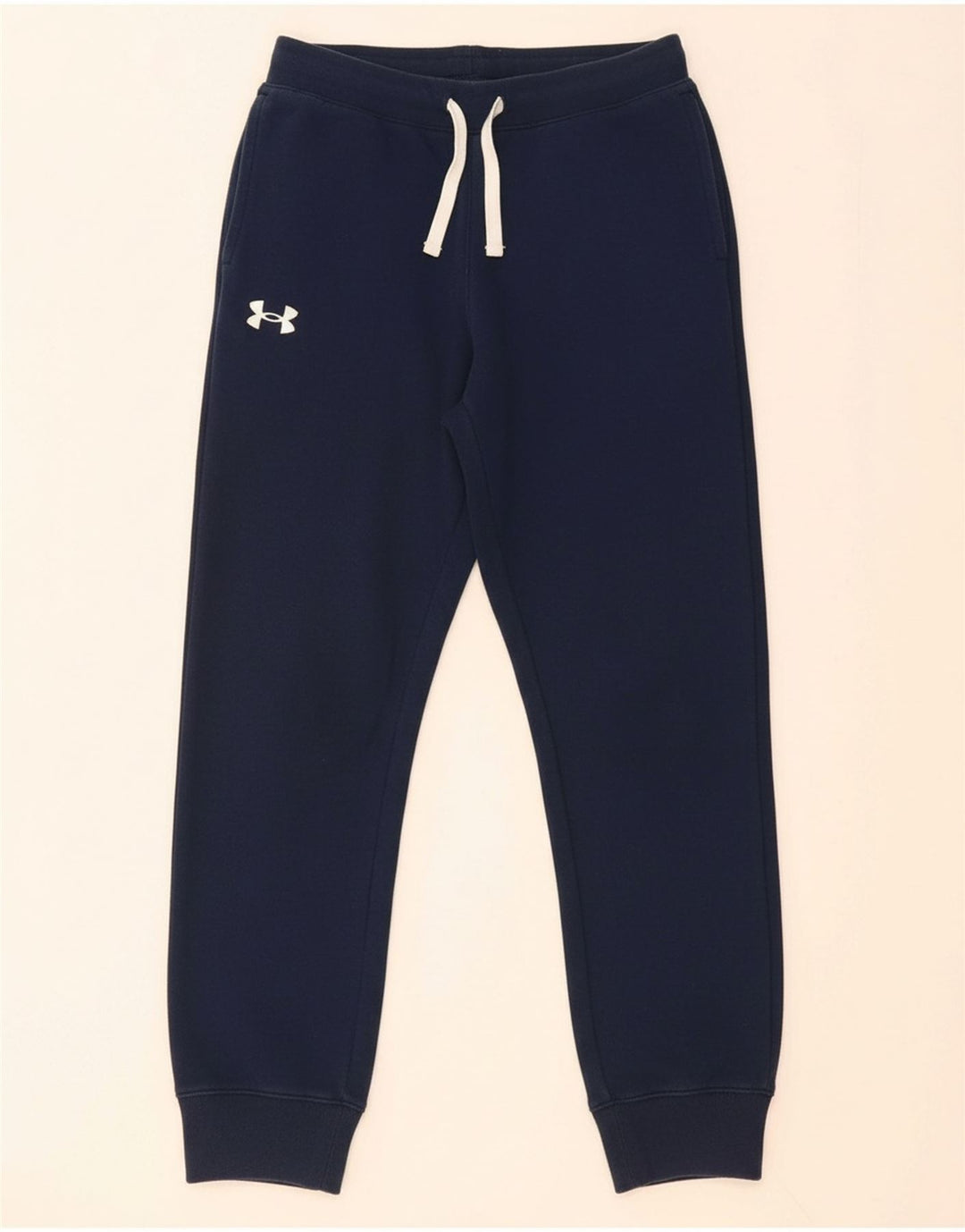 UNDER ARMOUR Boys Tracksuit Trousers Joggers 9-10 Years Medium Navy Blue