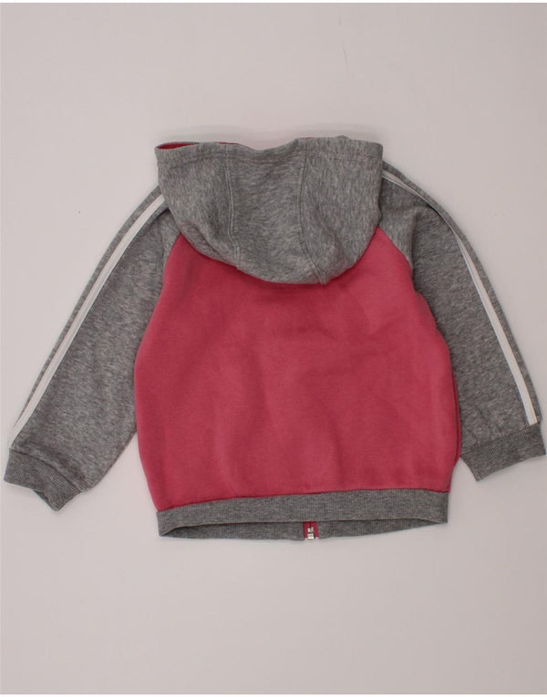 Adidas Pull à capuche zippé pour bébé fille 12-18 mois en coton color block rose